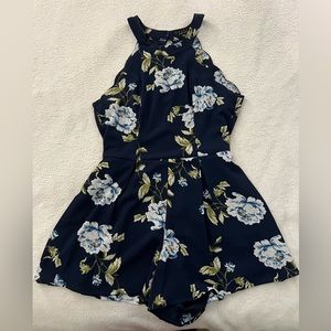 Francesca’s Navy Floral Formal Romper